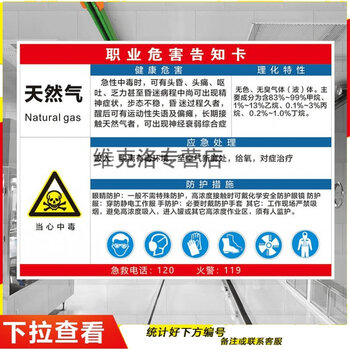 天然气标志牌警告安全标识牌标示牌警示贴标牌pvc定制
