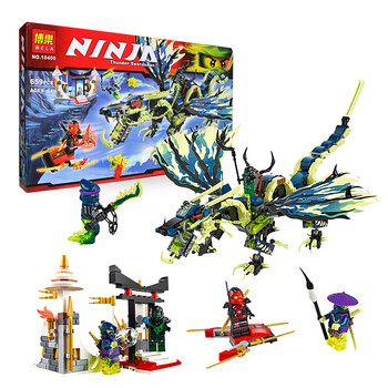 幻影忍者小颗粒拼装积木玩具音波追击手龙船机