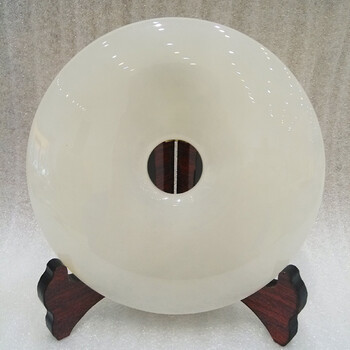 真一 碳酸盐质玉平安扣摆件 家居玄关摆设玉扣摆件