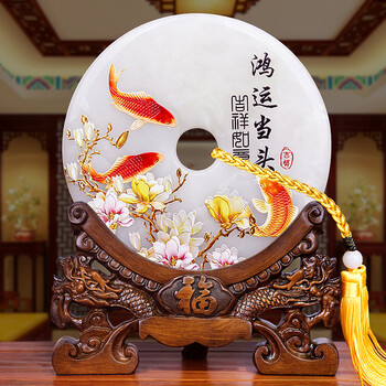 摆件办公室电视柜装饰品结婚礼物创意开业礼品乔迁工艺品鸿运当头直径