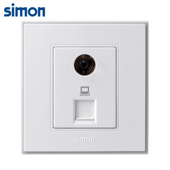 西蒙(SIMON) 开关插座面板 56C系列 电视电脑插座 86型面板 珍珠白色 V55302T