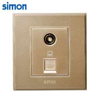 西蒙(SIMON) 开关插座面板 56C系列 电视电脑插座 86型面板 香槟金色 V55302-02