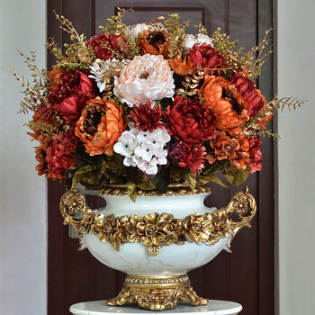 欧式落地大花瓶仿真花艺套装插花客厅装饰摆件家居饰品工艺品摆设