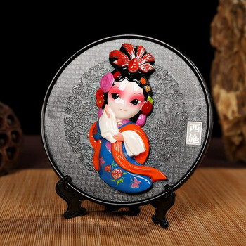 风冷瓷脸谱圆盘家居装饰桌面摆件特色工艺品出国送老外小礼品 西施