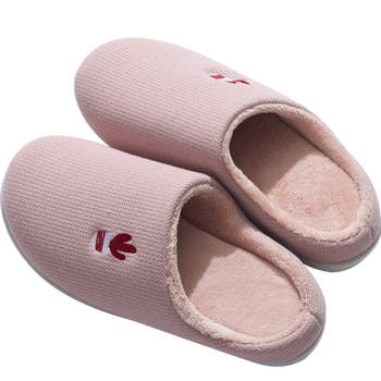 博洋家纺秋冬日式家居拖鞋女室内地板拖鞋情侣居家棉拖鞋防滑女 粉红