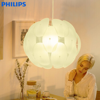 飞利浦 （PHILIPS） 灵珑花瓣  创意吊灯 现代简约餐吊灯60mm半透明色单头吊灯（不含光源） 灵珑-花瓣