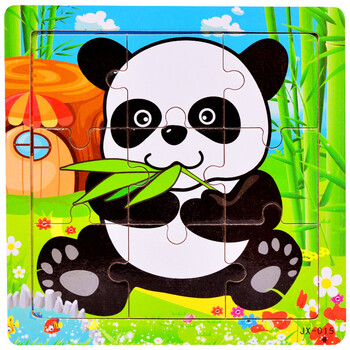 巧木匠拼图玩具早教益智拼图儿童9片木质动漫卡通幼儿宝宝小孩玩具0-1