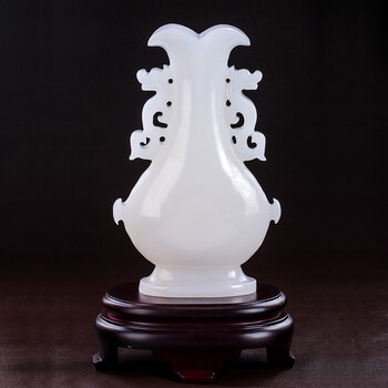 双龙玉瓶 玉花瓶办公摆设 玉石玉器 附证书【图片 价格 品牌 报价】