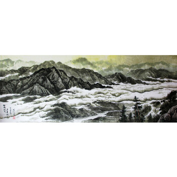 升价拍                          朝鲜画家金相哲《于海里的云涛