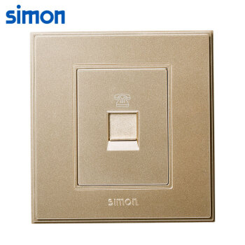 西蒙(SIMON) 开关插座面板 56C系列 一位电话插座 86型面板 香槟金色 V55214-02