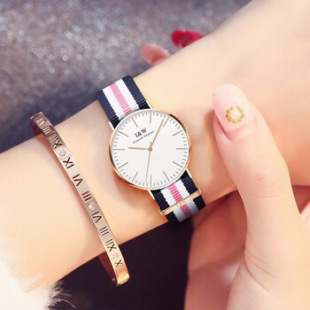 名表手表女士新款轻奢时尚超薄腕表简约防水尼七夕礼物32mm五色中粉