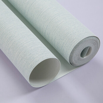 灰蓝色素色麻纹墙纸卧室客厅书房酒店服装店时尚简约纯色 浅灰蓝 9570