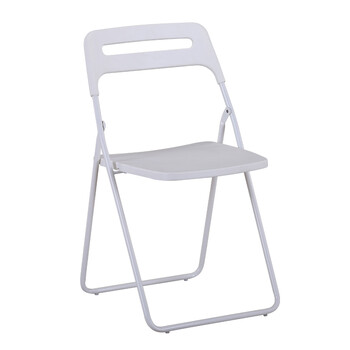 塑料折叠椅靠背家用办公椅户外休闲椅培训电脑椅便携餐椅子 白色