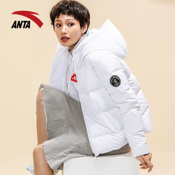 安踏 anta官方旗舰 96847940 运动羽绒服女冬季潮流保暖纯色加厚外套