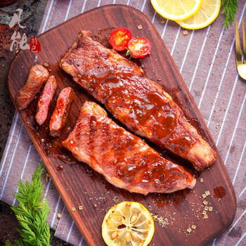 安格斯雪花牛小排澳洲加拿大原切牛肉儿童牛排谷饲非腌制750g