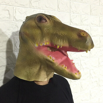 鳄鱼面具动物头套 动漫卡通搞笑乳胶头饰 万圣节可爱表演道具