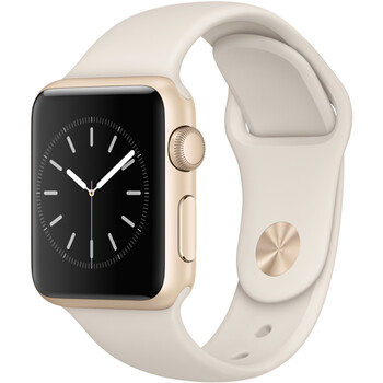 Apple Watch Sport 智能手表(38毫米金色铝金属表壳搭配古董白色运动型表带 MLCJ2CH/A )