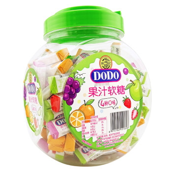 徐福记 DODO果汁软糖 1050g罐装综合口味100条新年喜糖什锦水果糖果零食