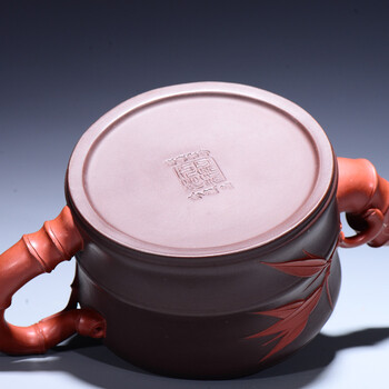 【国家助理工艺美术师】王红娟《二节竹段》紫泥 gj006  c3