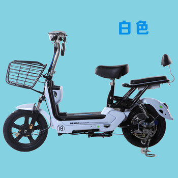 电动车电动自行车48小型电瓶车代步电车女式电单车 白色 天能锂电池