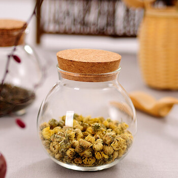 
                                        左茗右器 透明耐热玻璃茶叶罐软木塞存茶罐花茶罐零食罐储物罐环保瓶许愿瓶                