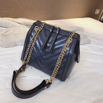 索亚特 2018新款 单肩包女 韩版复古单肩斜挎包女 简约单肩包女包链条