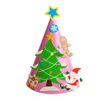 不织布diy圣诞帽子幼儿园圣诞节创意手工制作材料包装饰品送礼物 纸质