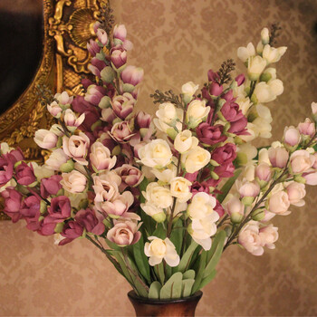 欧城 欧式仿真花 单支 铃兰绢花 仿真花套装 客厅假花装饰花艺 餐桌花