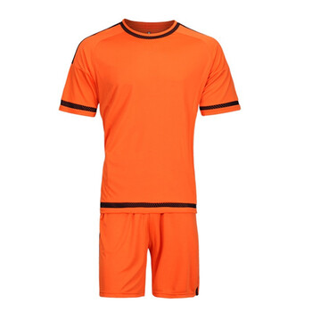 2016新款男装 足球服速干运动球套装衣透气排汗吸湿训练运动服 橙色 l