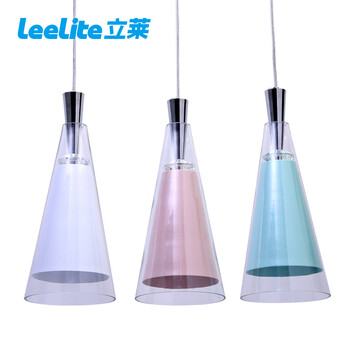 立莱leelite 现代简约时光餐厅吊灯玻璃三头饭厅吊灯吧台吊灯 餐吊灯