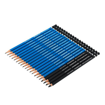 德国施德楼铅笔staedtler 100蓝杆 专业绘图书写素描铅笔碳铅铅笔 9b
