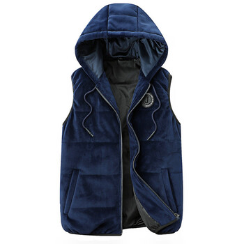 【京东特惠购】 秋冬季男士羽绒棉马甲加绒加厚金丝绒保暖外套坎肩