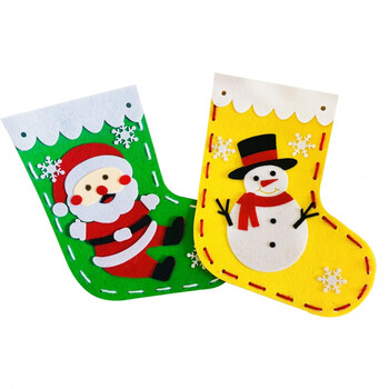 圣诞节手工制作儿童礼品礼物袋 幼儿园创意不织布圣诞袜diy材料包