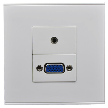 86型vga耳机音频插座面板 免焊接vga投影仪3.5mm耳机音频墙插