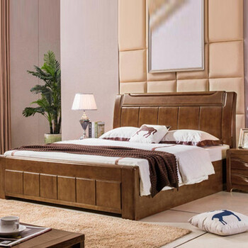 美乐乐家具 1032系列中式床 现代新中式高箱储物床双人床 实木框主卧