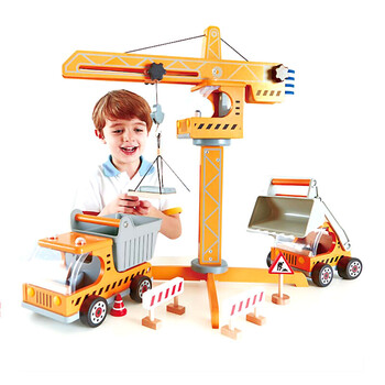 hape 玩具 儿童工程师塔吊起重机 早教3-6-8岁男孩女孩小孩礼物过家家