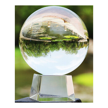风水透明杂技摄影拍照玻璃家居装饰品客厅办公桌摆件 10厘米 玻璃底座