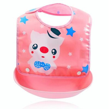 安琪娃 宝宝饭兜防水小孩吃饭兜兜大婴儿围兜卡通接饭菜兜兜柔软易干