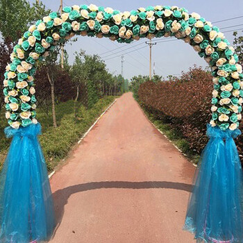 倾阑 花门 幸福门婚庆结婚礼心形花门绢花拱门花门开业店庆活动拱门