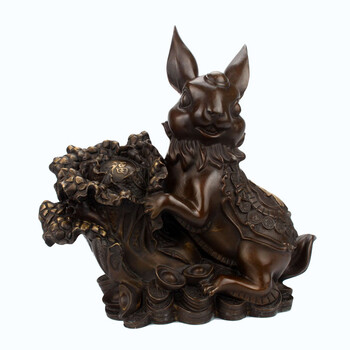 聚玄轩 包邮精品纯铜兔子摆件招财纳福工艺品家居装饰品生肖百财兔