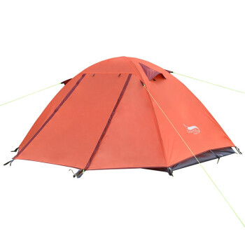 沙漠之狐单人帐篷防暴雨双层帐篷户外铝杆野营野外帐篷超轻 1-2人铝杆 桔色