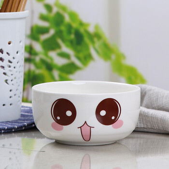学生创意可爱卡通表情陶瓷碗 家用米饭汤碗吃饭泡面碗现货sn9191 喜 6