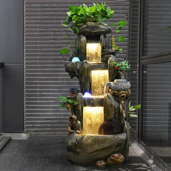 假山流水喷泉鱼池水景摆件庭院花园家居客厅卧室盆景摆设创意礼品 188