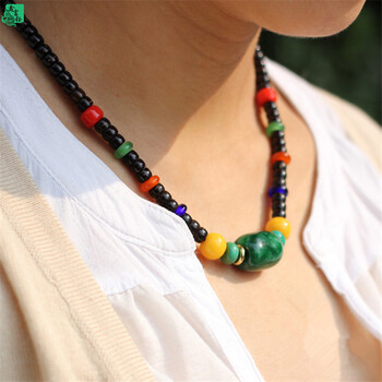 鑫富钰 椰壳项链 干青锁骨链文艺复古毛衣链 男女款挂饰品