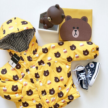 童装 棉服 赞璐桐(zanlutong) 【冬上新】ins冬季男女宝宝布朗熊连帽