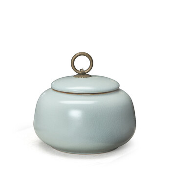 宁不凡(ningbufan) 陶瓷茶叶罐汝窑哥窑密封储茶醒茶罐 汝窑单个简装
