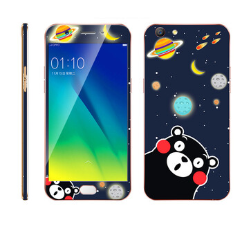 y67手机钢化玻璃r9s个性r11彩膜后保护膜彩色贴纸r9splus 星空熊本熊