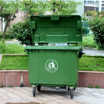 庄太太 660l特厚户外大型垃圾桶大号塑料垃圾车手推车环卫清运车清洁