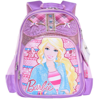 芭比（Barbie）女款 儿童书包 可爱卡通轻便简约背包小学生书包 书包BB8048B-紫色