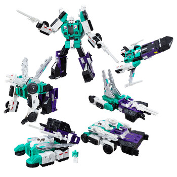 孩之宝(hasbro)变形金刚 泰坦战争 领袖级 玩具 六面兽(绿白黑紫)c